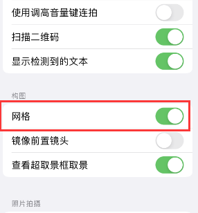 台前苹果手机维修网点分享iPhone如何开启九宫格构图功能